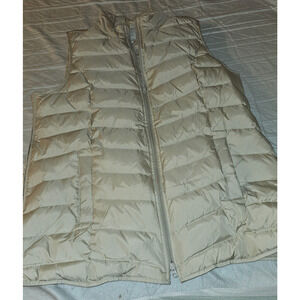 NWOT Tag J. Jill Puffer Quilted Vest - cream color Size XL (16-18) 80% Down Fill
